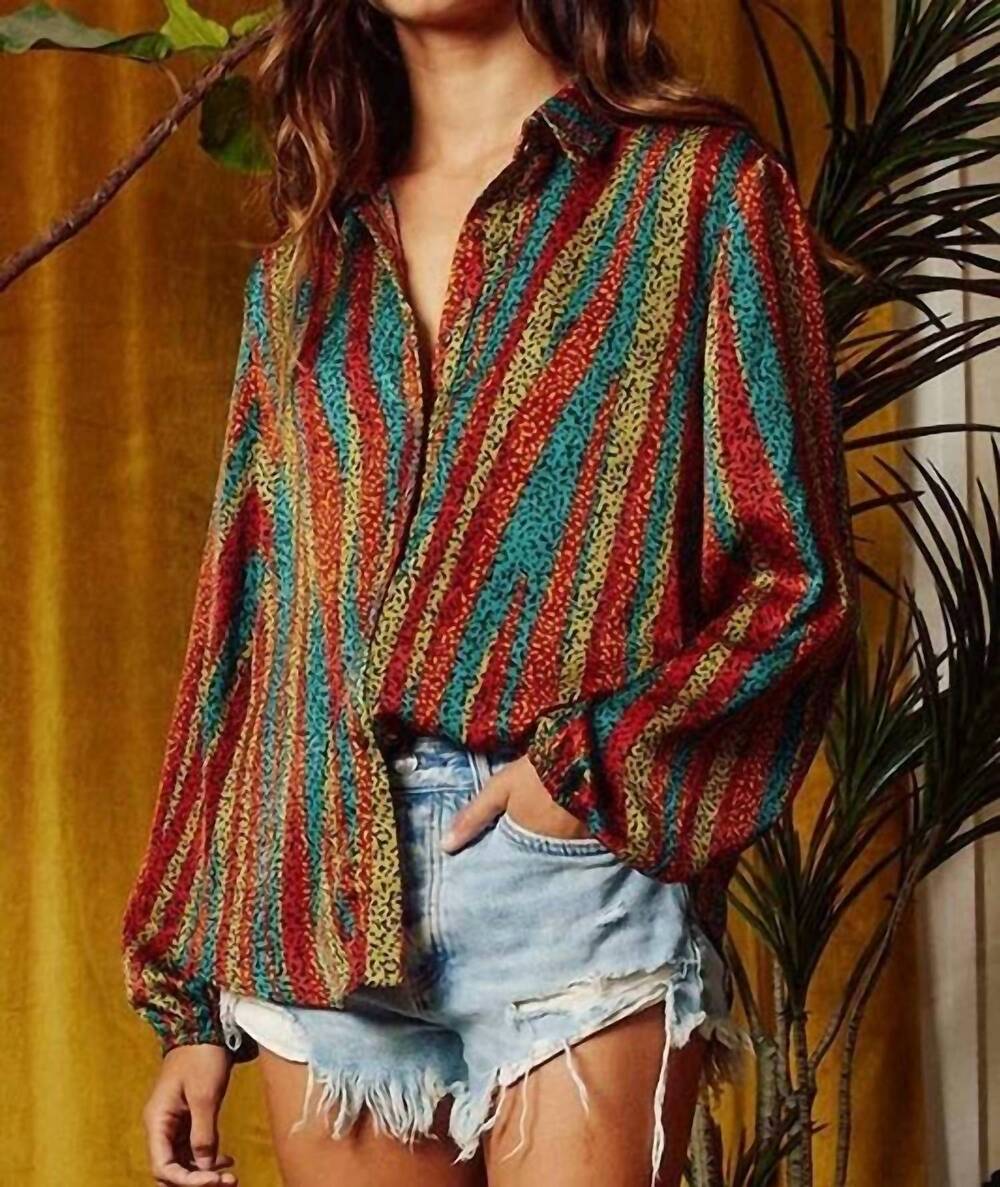 NEW BUCKETLIST melanie leopard print blouse in multi